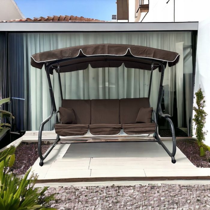 Садова гойдалка IdealGarden MAS-4026 3-х місна Коричневий