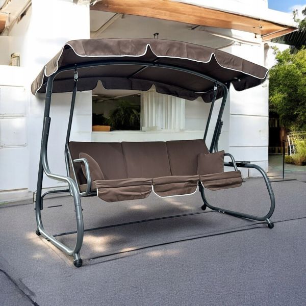 Садова гойдалка IdealGarden MAS-4026 3-х місна Коричневий