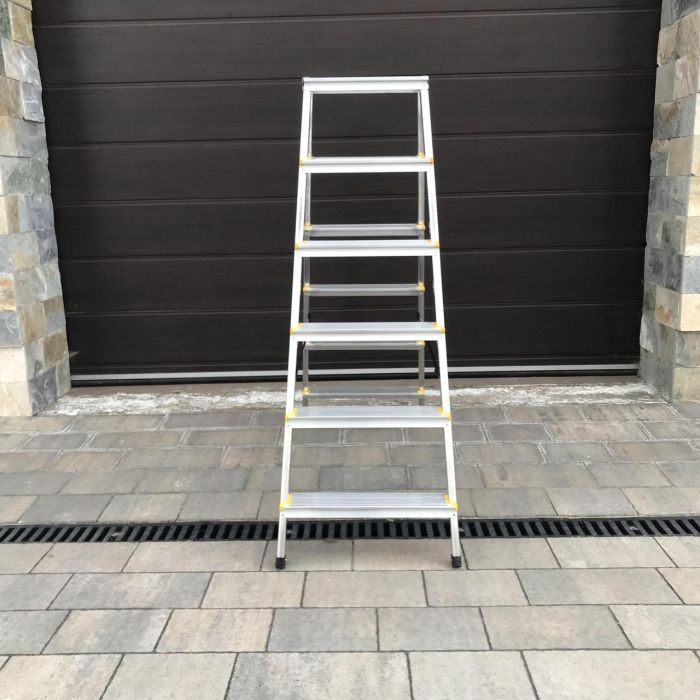 Двухсторонняя алюминиевая лестница Drabest PRO 2х6 150 кг