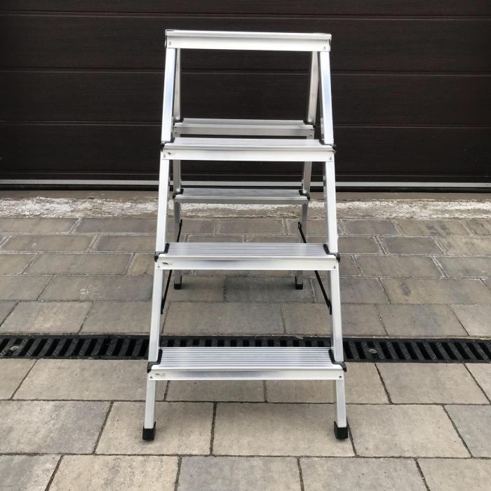 Двухсторонняя алюминиевая лестница Drabest BASIC 2х4 125 кг