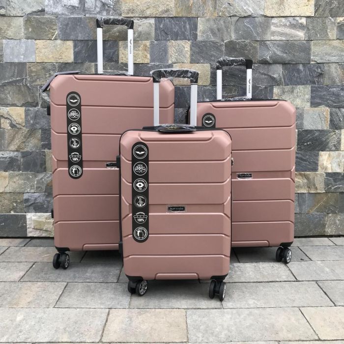 Чемодан дорожный средний из полипропилена Wings PP05 M Розовое золото