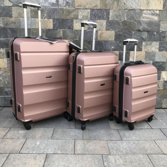 Чемодан дорожный малый Wings AT01 S Розовое золото