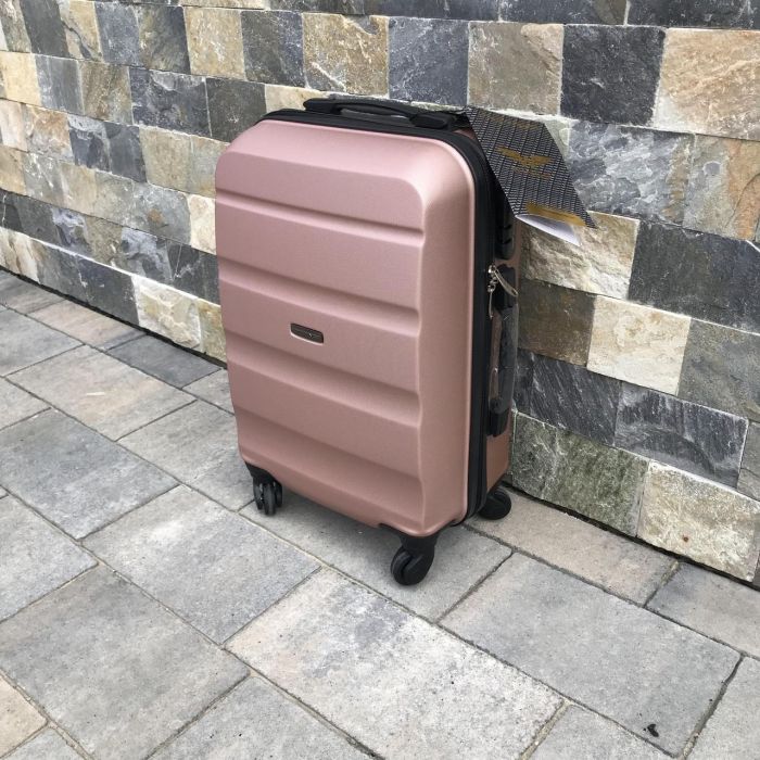 Чемодан дорожный малый Wings AT01 S Розовое золото