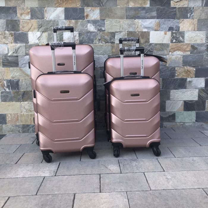 Чемодан дорожный большой Wings 147 L Розовое золото (с потертостями)