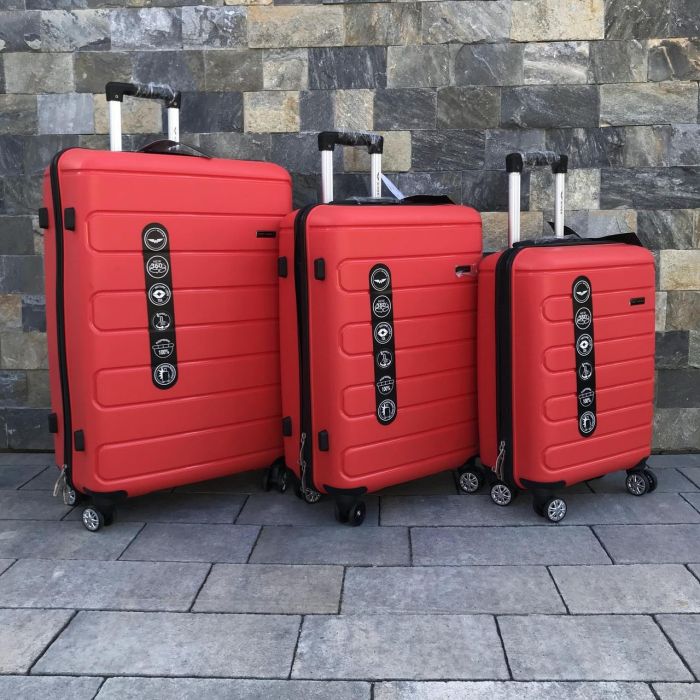 Чемодан дорожный средний из полипропилена Wings DQ181-03 M Красный