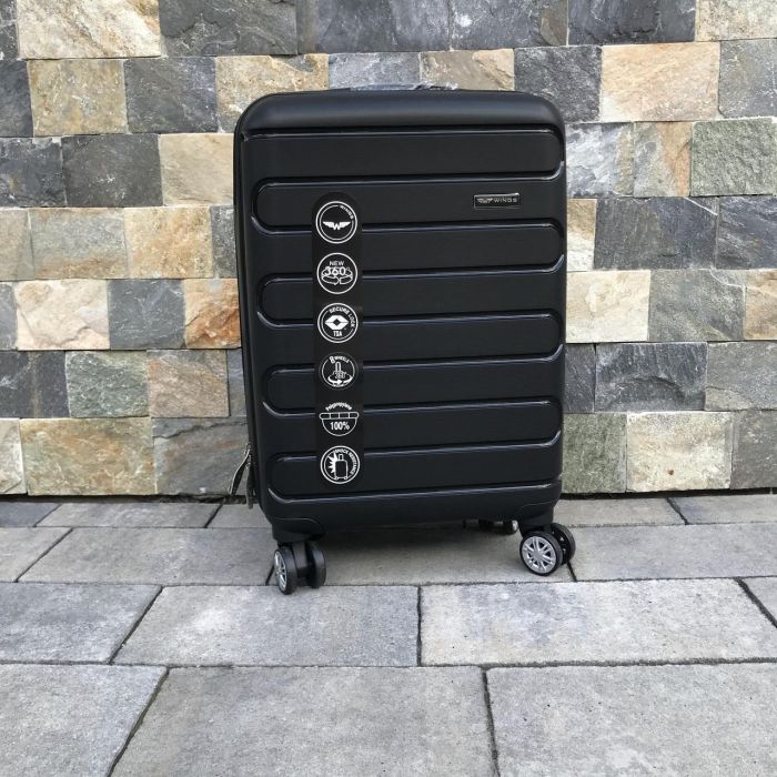 Чемодан дорожный малый из полипропилена Wings DQ181-03 S Черный