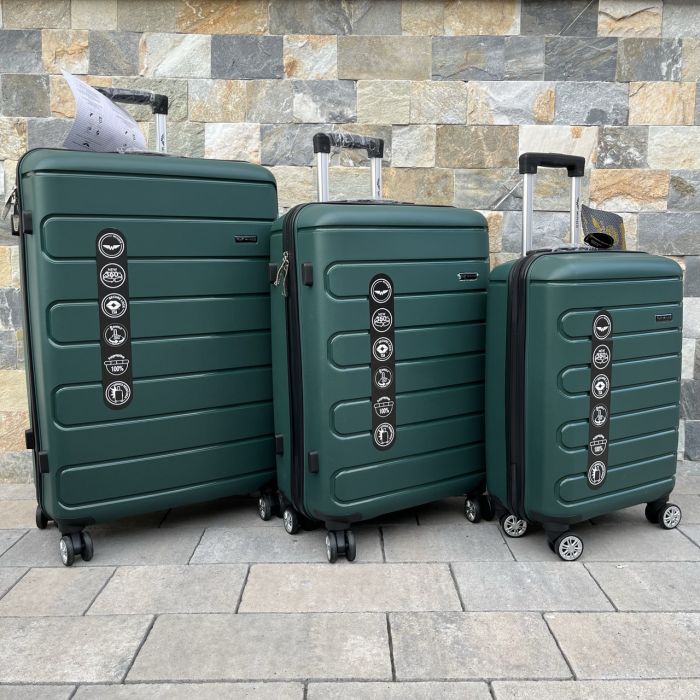 Чемодан дорожный малый из полипропилена Wings DQ181-03 S Зеленый