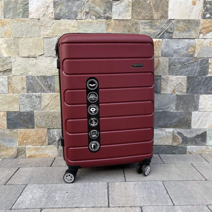 Чемодан дорожный средний из полипропилена Wings DQ181-03 M Бордовый