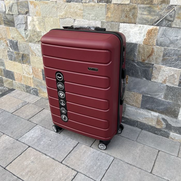 Чемодан дорожный средний из полипропилена Wings DQ181-03 M Бордовый
