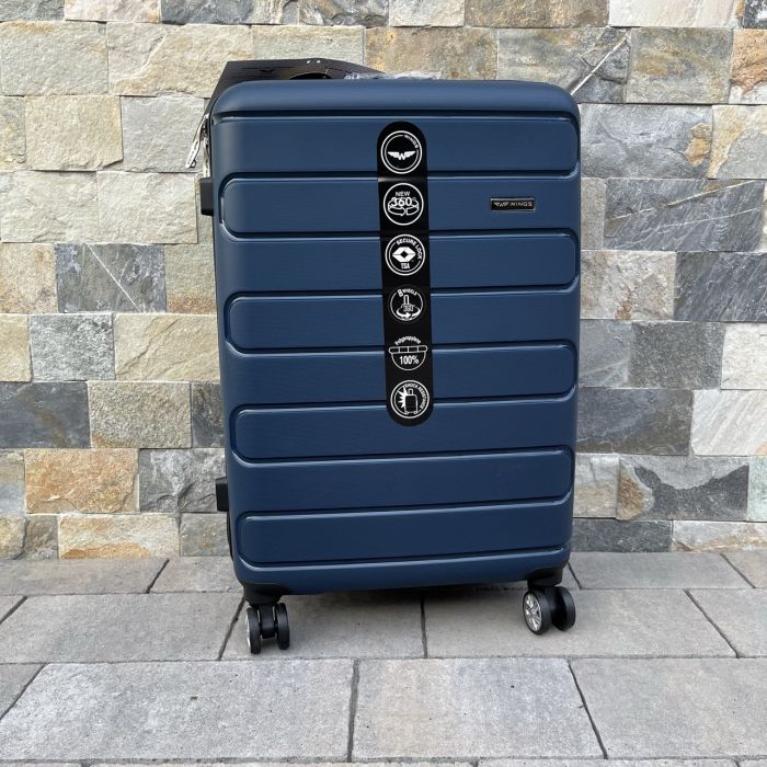 Чемодан дорожный средний из полипропилена Wings DQ181-03 M Синий