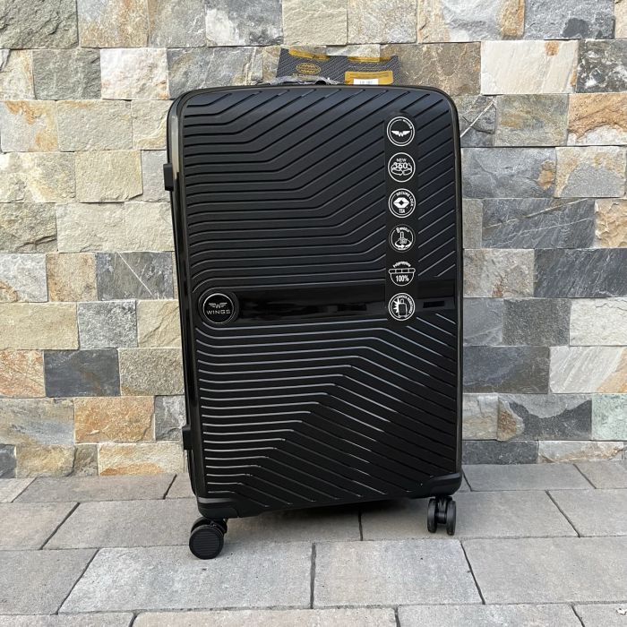 Чемодан дорожный большой из полипропилена Wings DQ181-04 L Черный