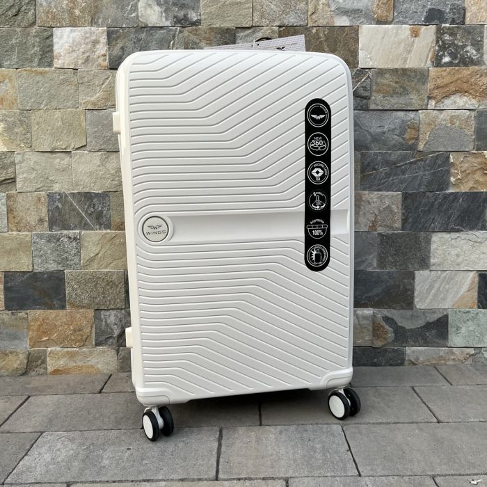 Чемодан дорожный большой из полипропилена Wings DQ181-04 L Белый
