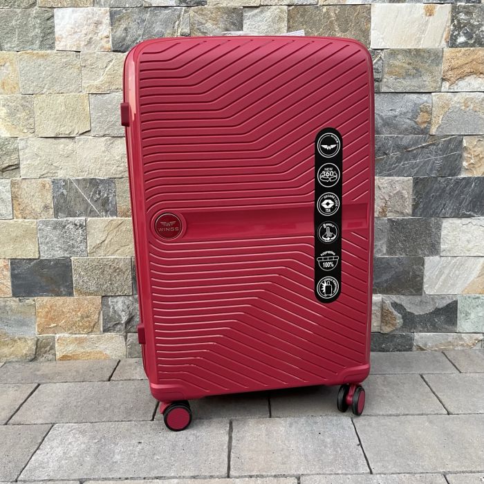 Чемодан дорожный большой из полипропилена Wings DQ181-04 L Красный