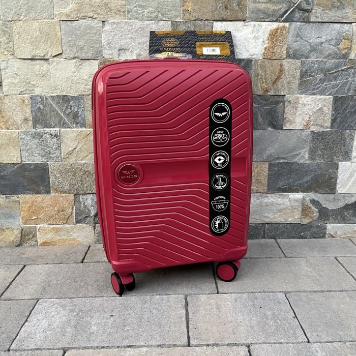 Чемодан дорожный малый из полипропилена Wings DQ181-04 S Красный