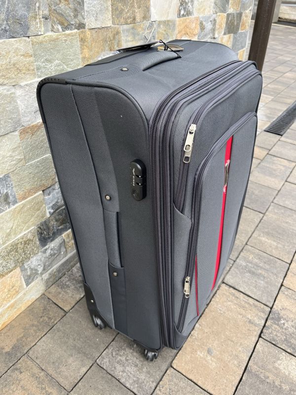 Чемодан тканевый большой Wings 1706 L Графитовый