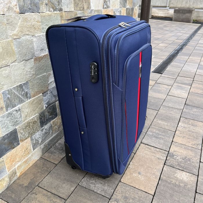 Чемодан тканевый большой Wings 1706  L Синий