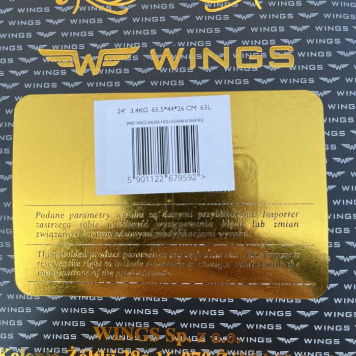 Чемодан дорожный средний Wings WN01 M Красный