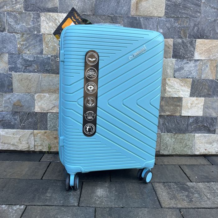 Чемодан дорожный средний из полипропилена Wings DQ181-05 M Голубой (Macaron blue)