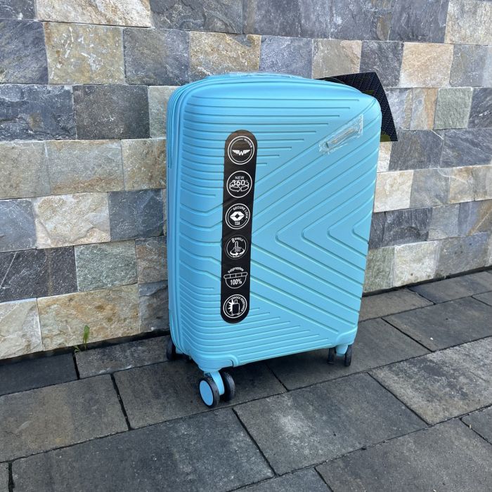Чемодан дорожный малый из полипропилена Wings DQ181-05 S Голубой (Macaron blue)
