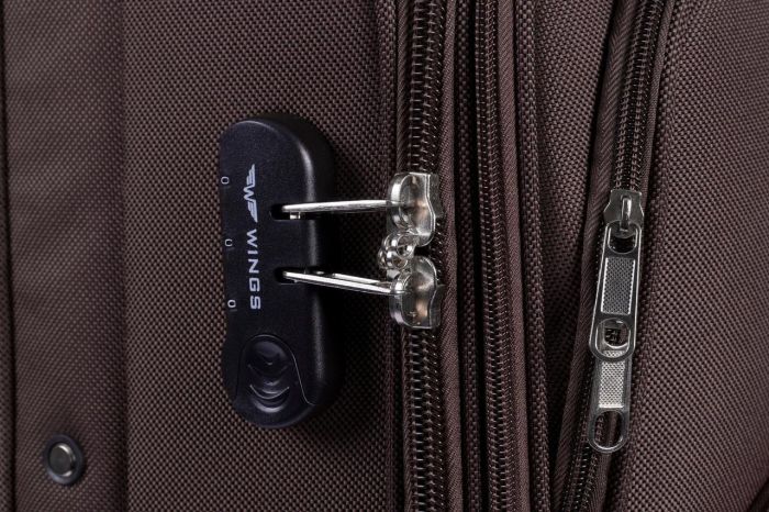 Чемодан тканевый средний Wings 1706 M Коричневый