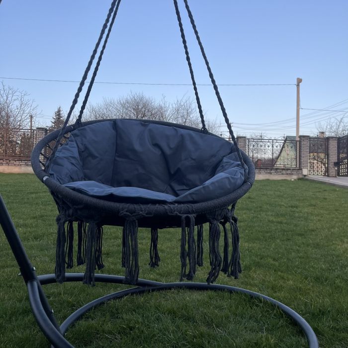 Подвесное кресло-качалка с водонепроницаемой подушкой GRAZIA 2307 Темно-серый