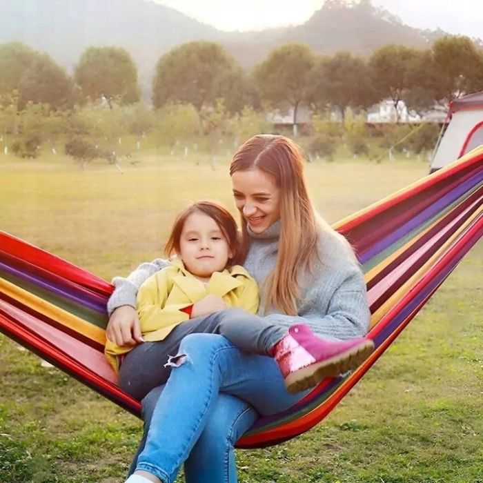 Подвесной двухместный садовый гамак Bluegarden 200х150 см Красный