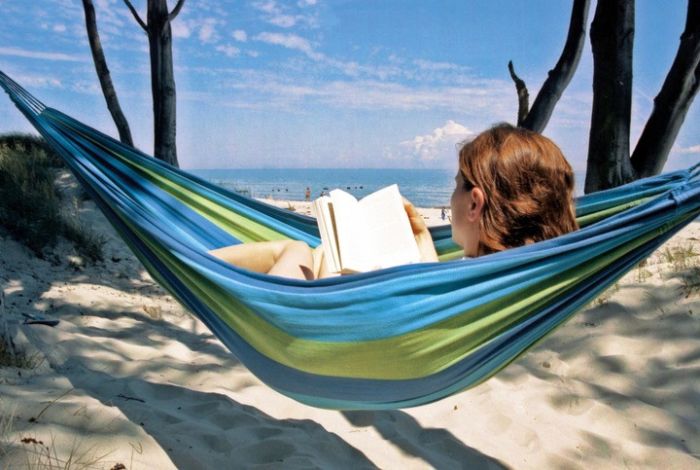 Подвесной двухместный садовый гамак Bluegarden 200х150 см Синий