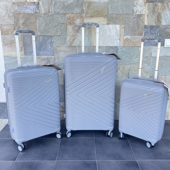 Чемодан дорожный большой из полипропилена Bloom PP-SC-020 L Сірий