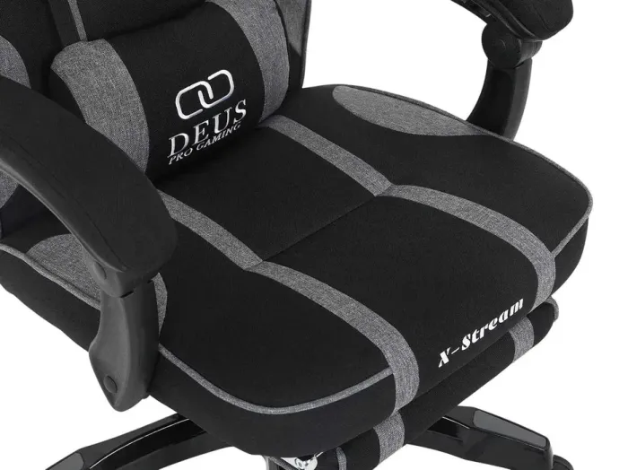 Комп‘ютерне крісло із тканини DEUS X-STREAM Чорно-світло-сірий