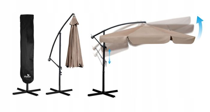 Парасоля садова з нахилом PLONOS PL-880 Бежевий