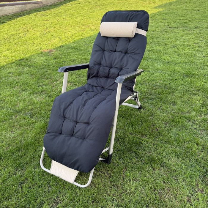 Садовый шезлонг тканевый + матрас Sofotel ChillWell 286400 Черный