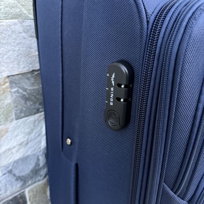 Валіза тканинна велика на 4 колесах Wings 1708 L Синій