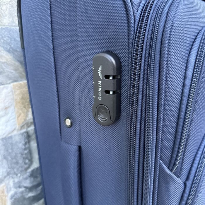 Чемодан тканевый средний на 4 колесах Wings 1708 M Синий