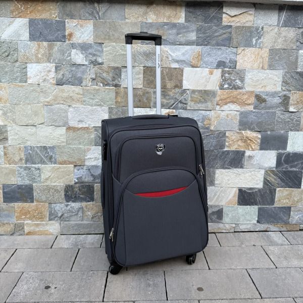 Чемодан тканевый средний на 4 колесах Wings 1708 M Серый