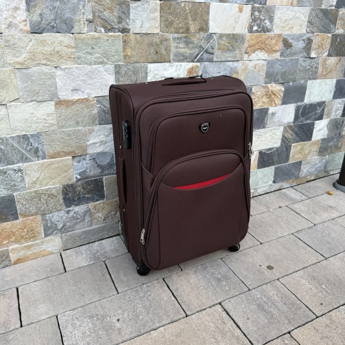 Чемодан тканевый средний на 4 колесах Wings 1708 M Коричневый