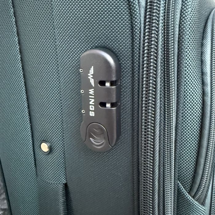 Чемодан тканевый средний на 4 колесах Wings 1708 M Зеленый