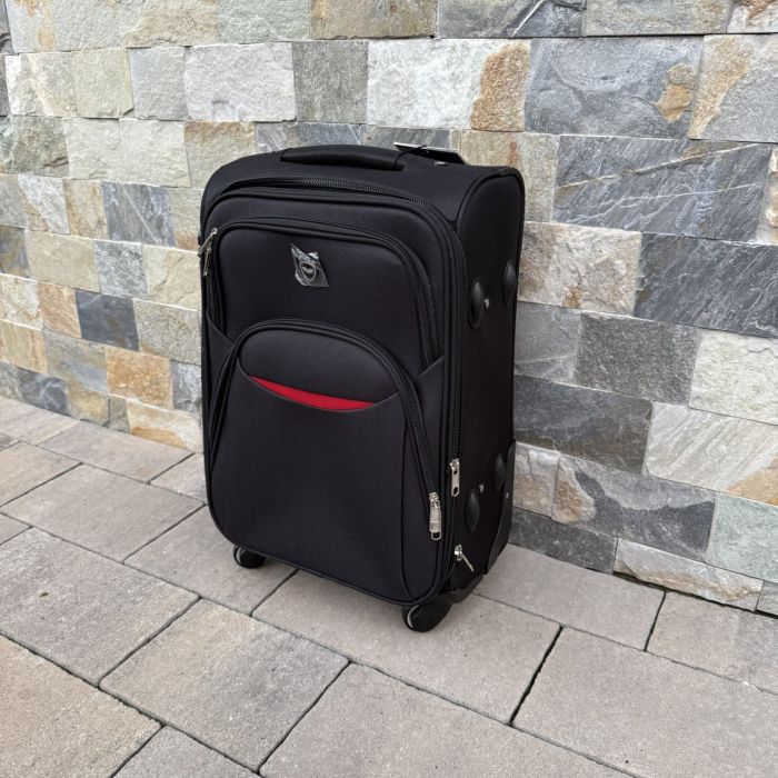 Чемодан тканевый малый на 4 колесах Wings 1708 S Черный