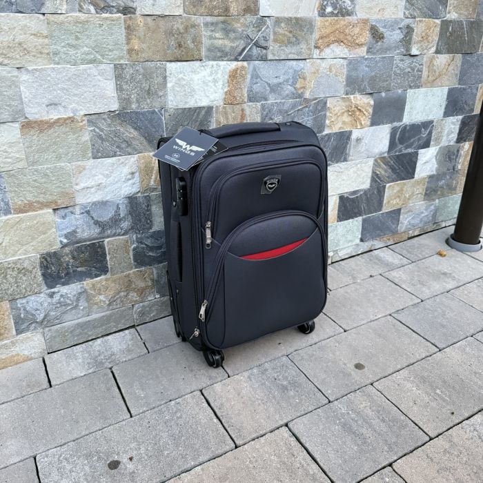 Чемодан тканевый малый на 4 колесах Wings 1708 S Серый