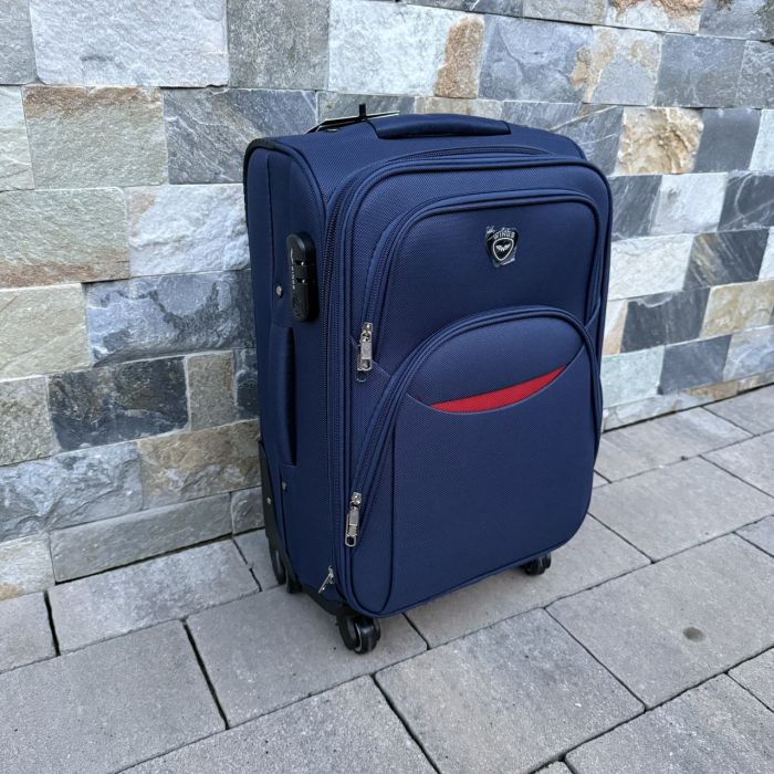 Чемодан тканевый малый на 4 колесах Wings 1708 S Синий