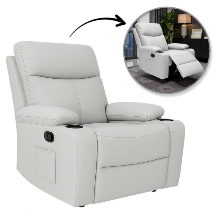 Розкладне крісло-ліжко VERO з підставкою для ніг Сірий