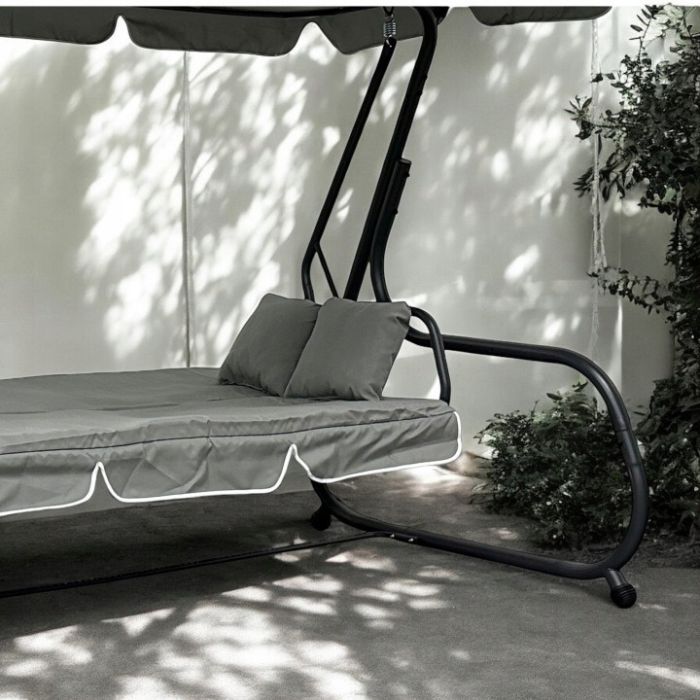 Садова гойдалка IdealGarden MAS-4026 3-х місна Світло-сірий